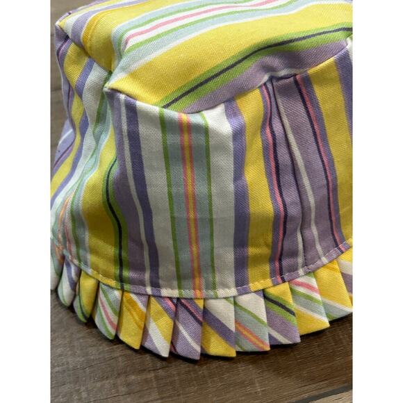 Longaberger 2006 Easter Stripe Picket Pail Basket Stand Up Liner purple yellow - Picture 3 of 4